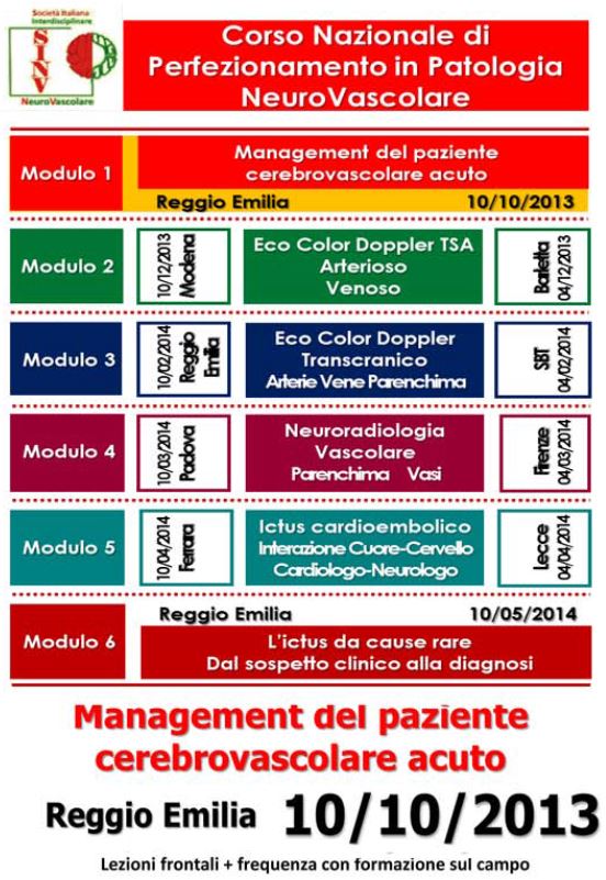 Corso Nazionale di perfezionamento in patologia Neurovascolare